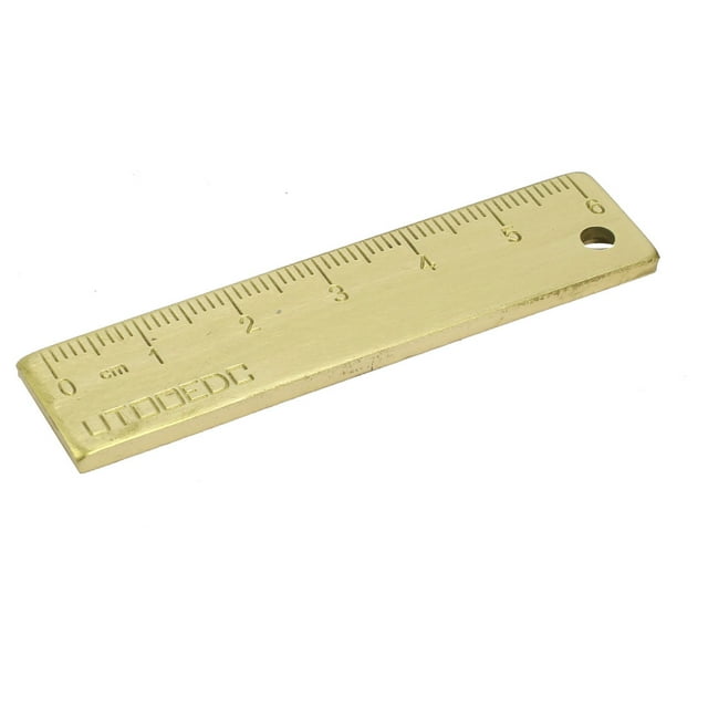 Unique Bargains Portable Brass Scale Ruler Small Mini 6cm Ruler Measuring Tool