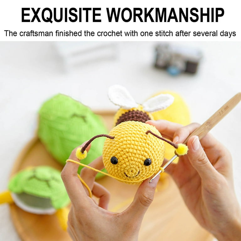 tsobrush turtle bee crochet kit for beginners - diy cute crocheting kit for  beginners, with step-step guide and video tutorials, multi