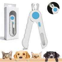 Oazouf Cat Nail Clipper with LED Light and File, Safety Pet Claw Trimmer for Dogs Cats Rabbits Birds Small Animals, Blue