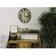 thumbnail image 2 of Creative Co-Op Distressed Wood Wall Clock, 29" Oval, Grey, 2 of 2