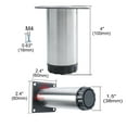 thumbnail image 2 of Uxcell 4 Inch Furniture Legs Stainless Steel Feet Sofa Table Cabinet Shelves Leg Replacement Adjustable Height 5pcs, 2 of 6