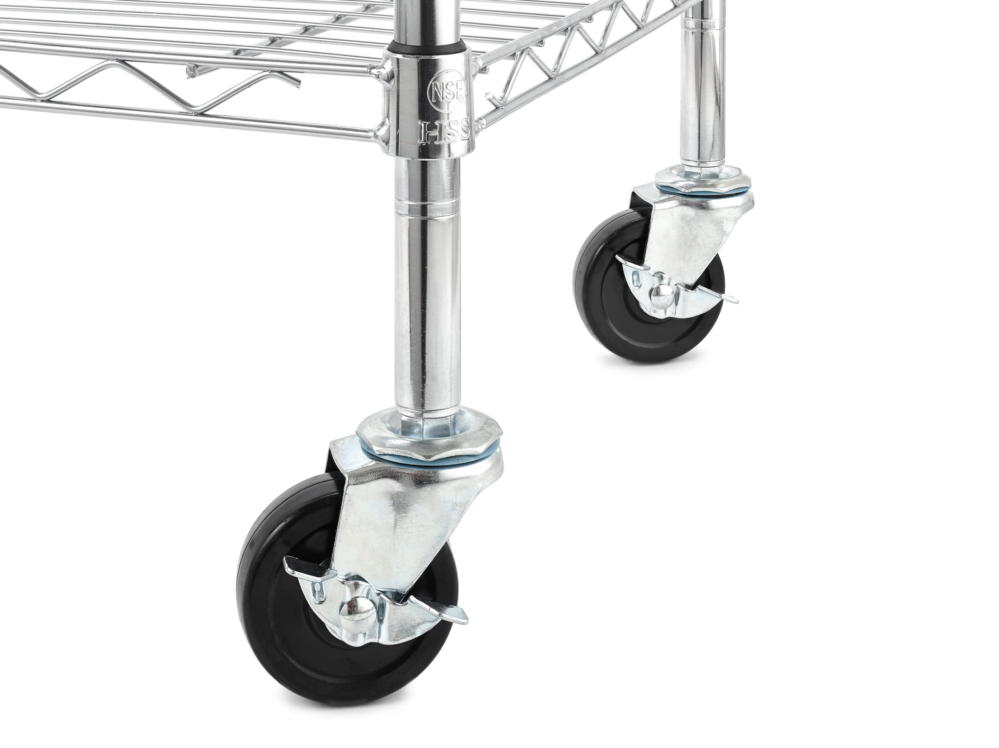 Hyper Tough Chrome Wire Shelf 4-Tier Heavy Duty 72"H x 48"W x 18"D, 2400lbs Total Capacity