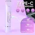 thumbnail image 6 of HATTEKER 2-in-1 Women's Trimmer & Lady Shaver, Dual-Head Design, Precision Trimmer for Face & Body, IPX6 Waterproof, Purple, 6 of 11