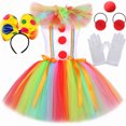 thumbnail image 2 of Disfraz de Pennywise de payaso espeluznante de Halloween para niños, ropa elegante para fiesta de carnaval, vestido con tutú de Joker de circo y arcoíris para niñas pequeñas, 2 of 5