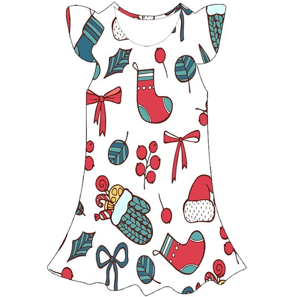 Vestidos de Navidad de verano para niños de 1 a 10 años, vestido de Papá Noel para niñas, faldas casuales de moda para niñas, vestidos, disfraces 4T Gao Jinjia LED