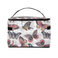 thumbnail image 3 of Yiaed Vintage Butterflies Print Makeup Bag Travel Cosmetic Bags for Women Girls Zipper Pouch Makeup Organizer, 3 of 4