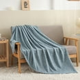 thumbnail image 2 of JML King Size Bed Blanket Set(90"x108") with 2 Shams - 3 Piece Knit Fuzzy Heather Jersey Blanket, 2 of 6