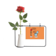 thumbnail image 1 of Los fósforos duran menos que la sangre. Botella de decoración de jarrones colgantes de flores rosas artificiales, 1 of 3