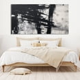 thumbnail image 2 of Abstract black and white wall art linear art black and white painting large white wall art hallway art decor,(91*183cm)36*72 Inches,Unstretched,Frameless, 2 of 4