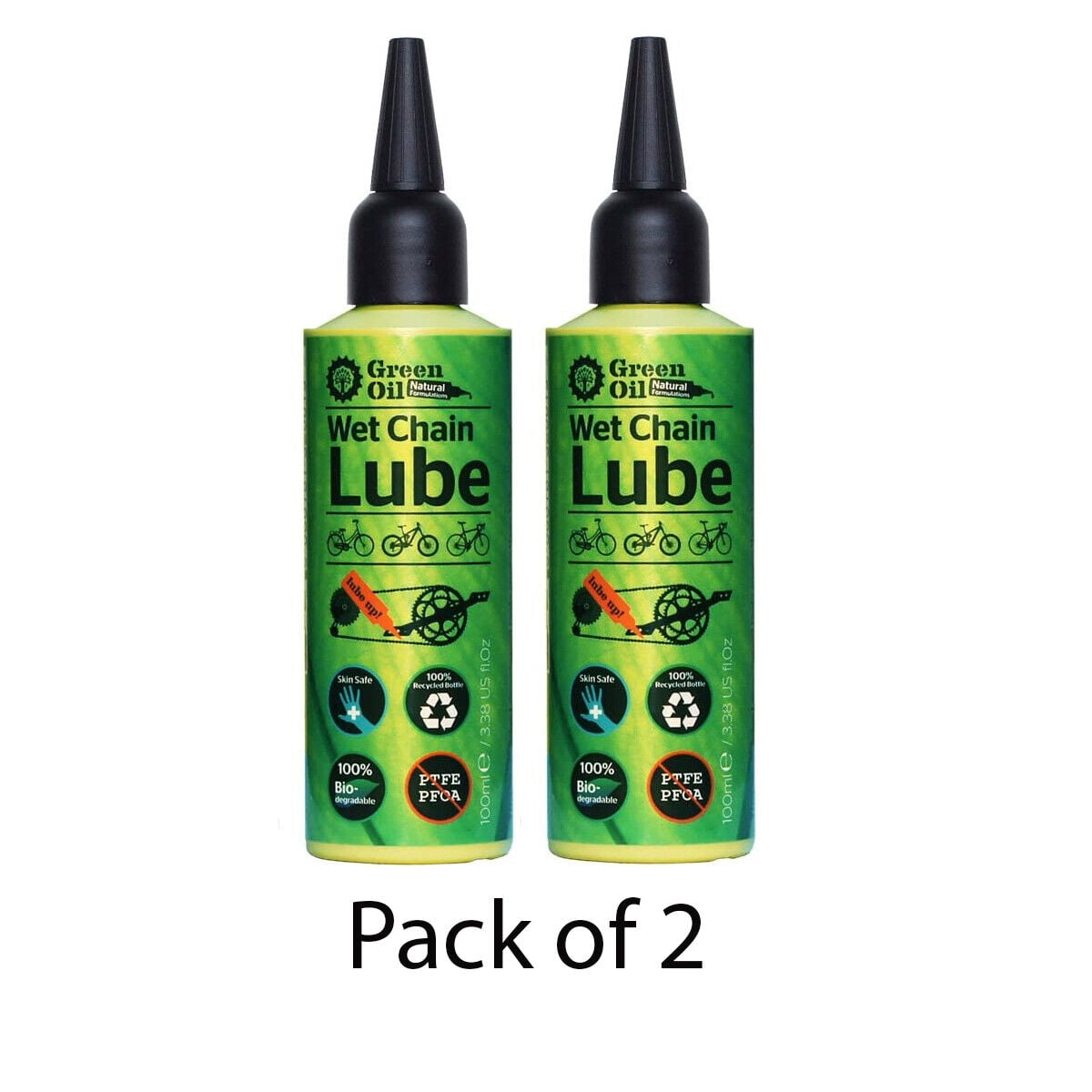 Green Oil Bicycle Chain Lube Wet & Dry Conditions 100ml Biodegradable