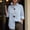 Blue, variant on Women's Oversized Shirt with Asymmetric Large Buttons Casual Long Sleeve Blouse