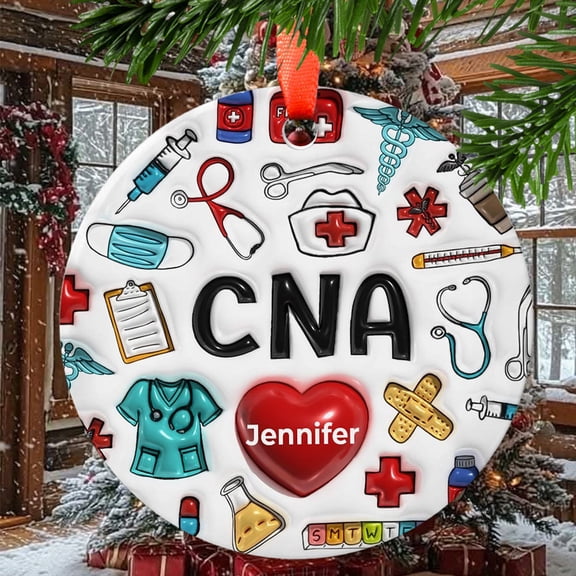 Cna Christmas Ornament, Ceramic, Acrylic, Mother’s Day Keepsake, Valentine’s Decor, Festival Gift, Treasured Memory 2025, Holiday Tree Decoration, Seasonal Home Décor