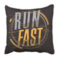 thumbnail image 1 of RYLABLUE Black Run Athletic Sport Running Graphics Gym Faster Team Tee Jersey Exercise Fast Pillowcase 20x20 inch, 1 of 1