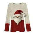 thumbnail image 5 of asdoklhq Long Sleeve Tops Christmas Christmas Women's Fashion Tees Casual Round Neck Loose T Shirt Long Sleeve Christmas Print Shirt Multicolor S, 5 of 6