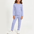 thumbnail image 2 of Agkizg Toddler Girls Clothing Set Solid 2 Piece Outfit Long Sleeve Tee Straight Leg Pants Casual Set, 2 of 6