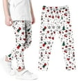 thumbnail image 6 of Atogsazn Kids Girls Christmas Legging Pants Children Casual Slim Leg Stretchy Leggings Outfit Clothing Trousers White 7-8 Years Fashion, 6 of 8