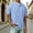 Light Blue, variant on HBYJLZYG Men's Cotton Linen Blend Henley T-Shirt with 3-Button Placket, Short Sleeve, Raglan Sleeve, Breathable, S-XXXXL for Everyday & Outdoor