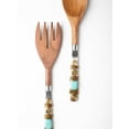 thumbnail image 2 of Yo Treasure Tiramisu Wire Wrapped Blue Bead Studded Wooden Salad Server Set, Pack of 2, 2 of 5