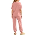 thumbnail image 5 of WRKEKC Girls Athletic Sets Printed Round Neck Short Sleeve T Shirt and Pocket Long Pants Set for 5-14 Years, 5 of 7