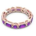 thumbnail image 3 of Diamond-Capitals 5.00 Carat Fine Emerald Cut Amethyst Gemstone Wedding Eternity Band for her Solid 14K Rose Gold Size 8.5, 3 of 8