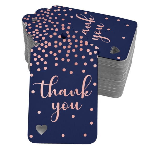 Inkdotpot Real Rose Gold Foil ThankYou Bridal Shower-Baby Shower-Retirement-Wedding-Birthday Tags Favor Hang Paper Tags 50 Pack