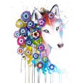 thumbnail image 2 of Cuadros Decorativos 5D DIY Diamond Painting Kits Full Round Drill Colorful Wolf Art Mosaic (A5284) Likrtyny embutido en tela, 2 of 8