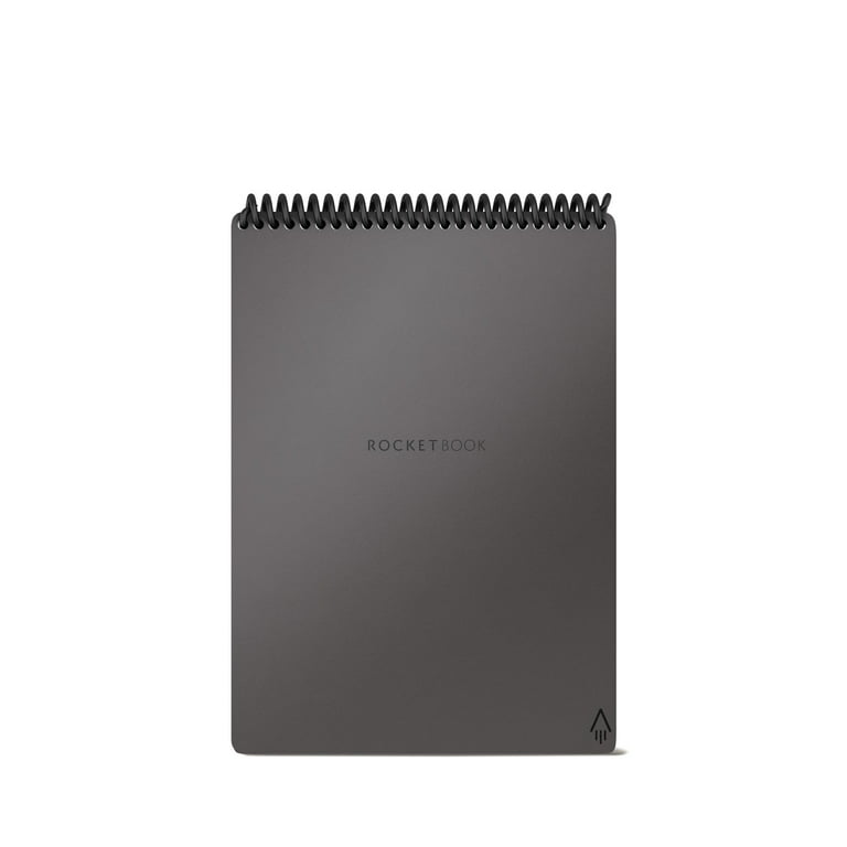 Rocketbook Flip Digital Reusable Spiral Notepad, Gray, Executive Size  Eco-friendly Notepad (6 x 8.8), 36 Dot-Grid and Lined Pages, 1 Pen and  Microfiber Cloth Included 