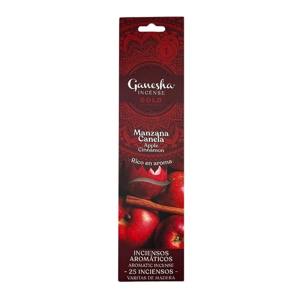 Incienso Ganesha Gold Aroma Manzana Canela 25 Varitas