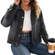 thumbnail image 3 of Chaqueta Vaquera Básica de Larga, Ajustada, Elástica y con Botones para Mujer Negro y Gris L, 3 of 8
