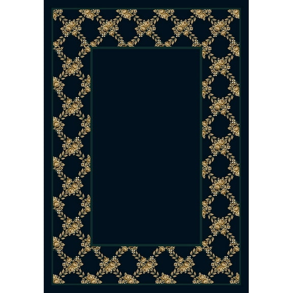 Milliken Design Center Area Rug ROSE BOWER SAPPHIRE Rose Bower Sapphire 7' 7" x 7' 7" Round