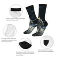 thumbnail image 3 of Pofeuu Astronaut Standing In The Moon Print Crew Socks, Adult Running Hiking Socks for Youth and Adult, 3 of 6