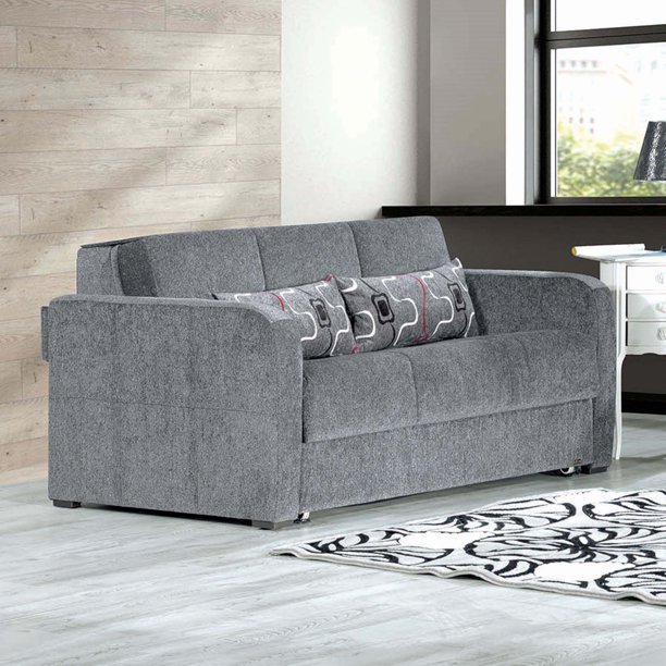 Ottomanson Sensation Sleeper Loveseat, Gray Chenille