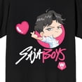 thumbnail image 2 of KPop Demon Hunters Saja Boys Jinu Heart on Black Short Sleeve Adult T Shirt - XS, 2 of 7