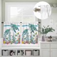 thumbnail image 2 of Watercolor Sea Turtle Coral Seaweed Curtain Tier and Valance Set 3 Piece, Ocean Life Fish Seahorse 3-inch Rod Pocket Window Tier Curtains Valance for Kitchen Living Room, 2 of 9