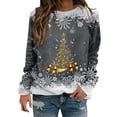 thumbnail image 2 of Chandails d'Automne d'Hiver Grande Taille pour Femmes Chandails de Noël pour Femmes Arbre de Noël Suéter Navideño Mujer Mignon Col Rond Chandails à Capuchon Amusants, 2 of 4