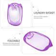thumbnail image 5 of Foldable Up Easy Open Mesh Laundry Clothes Hamper Basket for College Dorm (Purple), 5 of 6