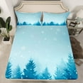 thumbnail image 2 of Manfei Christmas Tree Child Twin Sheet Sets, Retro Winter Festival Twin Fitted Sheet, Snowflake Flat Sheet, Breathable Home Decor, 3pcs, 2 of 7