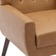 thumbnail image 6 of DREAMSIDEA Faux Leather Accent Chairs Set of 2 for Living Room Morden Upholstered Armchair Brown Bedroom Chairs, 6 of 7