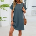 thumbnail image 3 of yillto Womens Nightgowns Cap Short Sleeve Sleepwear Nightdress Crew Neck Loose Comfy Sleepshirts Pajamas, 3 of 8