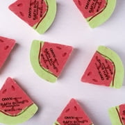 (4 pack) Onyx Bathhouse Watermelon Splash 4 oz Shaped Bath Bomb, Red, Green