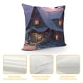 thumbnail image 4 of Orinice Snowy Roof Full Moon Graphic Decorative Cushion Throw Pillow Cover Winter Pillowcase 1PC 12x12in, 4 of 5