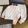 thumbnail image 2 of masbird Little Boys Girls Pajamas Toddler Clothes Cotton 2 Pieces Pjs Kids Jammies Sets Fall Winter Sleepwear for 6-24 Months 2 3 4 5 6 7 8 9 T Children(Orange,4-5 Y), 2 of 4