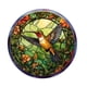 thumbnail image 1 of Calcomanía para ventana, pegatina de colibrí para vidrio, redonda, decoración del hogar, PVC, decoración de pared teñida Estilo D, 1 of 9