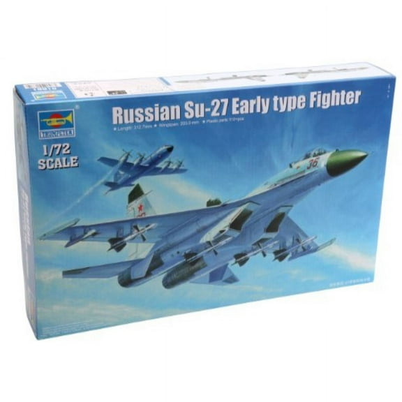 trumpeter su-27 sukhoi early type russian fighter airplane model kit, scale 1/72
