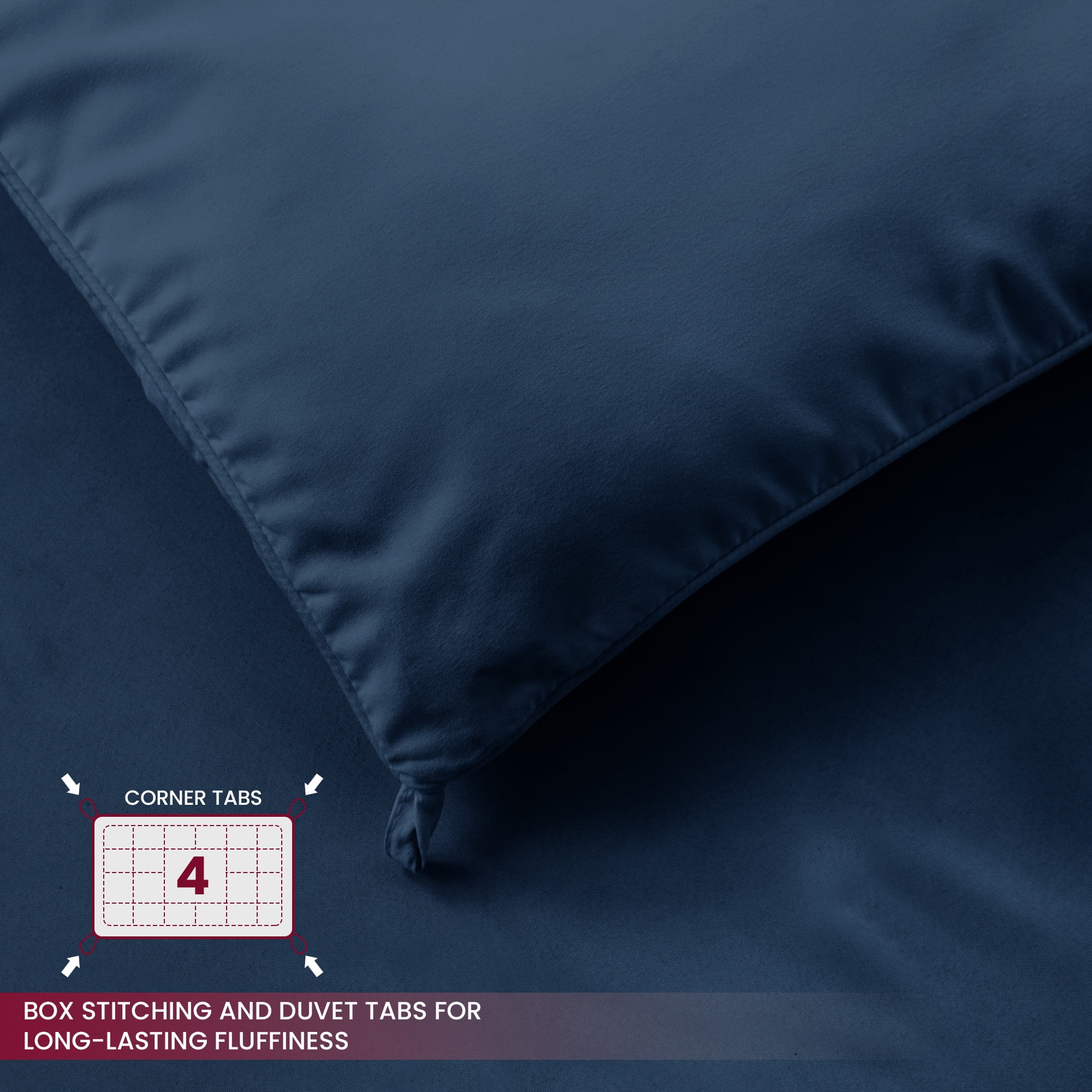 Lux Decor Collection Twin Comforter All Season Down Alternative Quilted Comforter Duvet Insert with Corner Tabs - Duvet Insert Twin Comforter only (Twin, Navy Blue)
