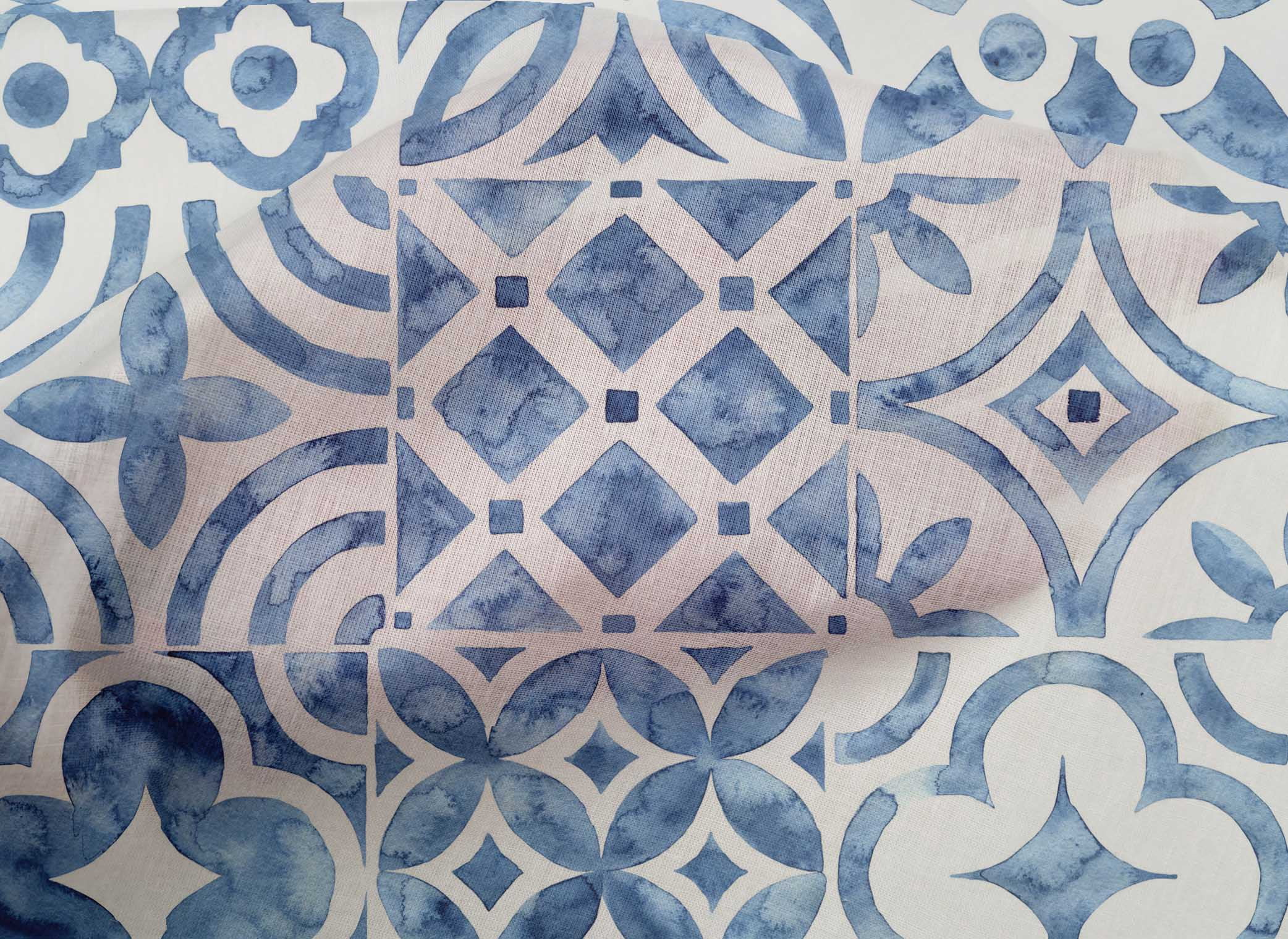 oneOone Cotton Poplin Dusty Blue Fabric Floral Fabric For Sewing Printed Craft Fabric By The Yard 56 Inch Wide