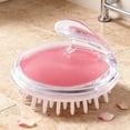 thumbnail image 2 of M Buder Soft Tooth Hair Scalp Massager Shampoo Brush, Transparent Shower Scrubber, Ergonomic Handheld Head Scalp Massage Tool for Men and Women, Enhances Circulation and Removes Dandruff (Pink), 2 of 9