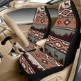 thumbnail image 3 of Xixirimido Car Seat Covers Front Seats Only with Belt Covers Armrest Box Cover 5Pcs Set for SUV Sedan Van Truck PU Leather Seat Protector Automotive Accessories, Ethnic Tribal Forest, 3 of 8