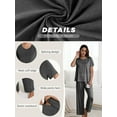 thumbnail image 3 of Gleelist Women 2 Piece Pajamas Sets Round Neck Splicing Design Short Sleeve Tops Elastic Waist Pants Sleepwear Loungewear, 3 of 8