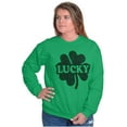 thumbnail image 4 of Lucky 4 Leaf Clover St Patrick's Day Sweatshirt for Men or Women Brisco Brands S, 4 of 6